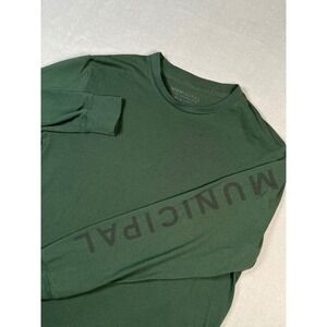 Municipal Sport‎ Utility Gear Long Sleeve Shirt Green Large Cotton Blend Stretch